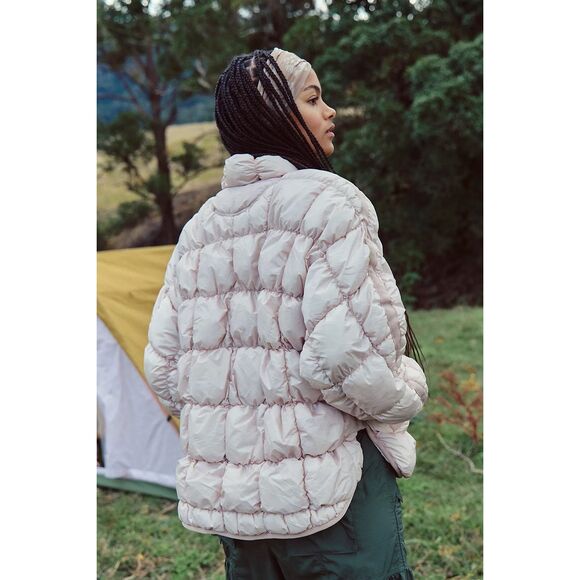 New Free People Scrunchy Glossy Pippa Packable Puffer Jacket sz L - Picture 4 of 9